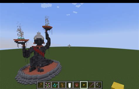 A look at a large statue for my castle build : r/Minecraft