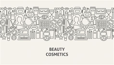 Premium Vector | Cosmetics Banner Concept. Vector Illustration of Line Web Design.