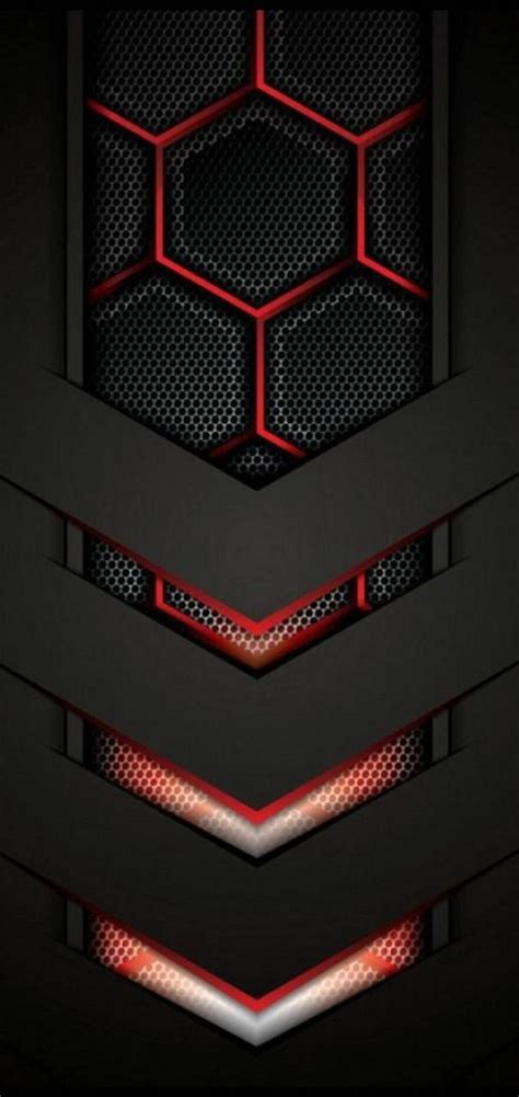 Black and Red Hexagon Wallpaper