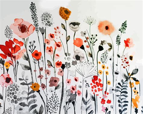 Blooming Wildflowers Paint By Numbers - Numeral Paint Kit