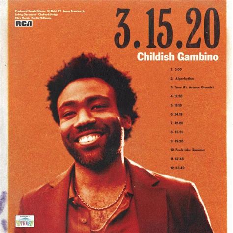 Childish Gambino - 3.15.20 : freshalbumart | Childish gambino album cover, Childish gambino ...