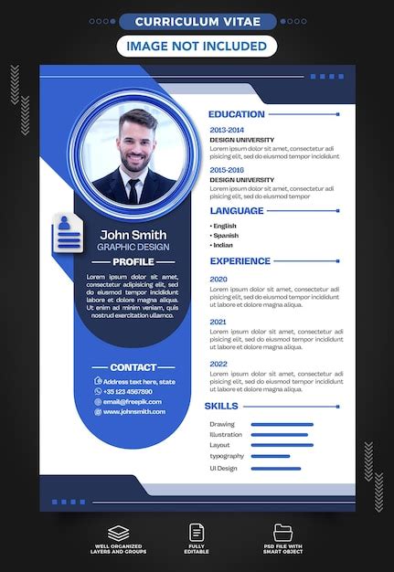 Free PSD | Template curriculum vitae graphic design