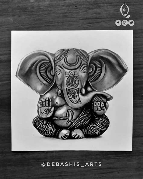 Ganesha Idol Drawing | Realistic drawings, Drawings, Ganesha