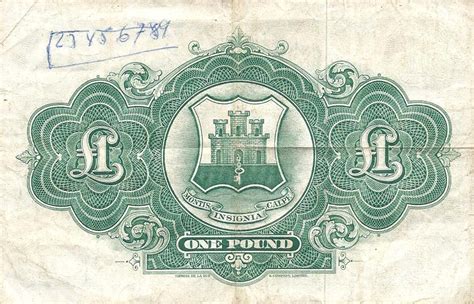 RealBanknotes.com > Gibraltar p15c: 1 Pound from 1954