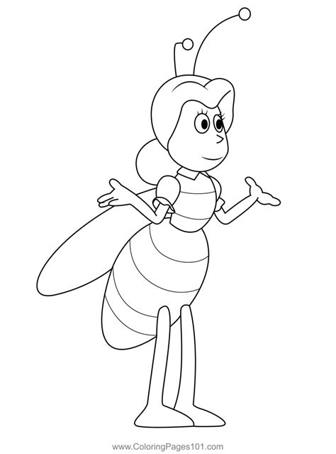 The Bee Coloring Page for Kids - Free Maya the Bee Printable Coloring ...