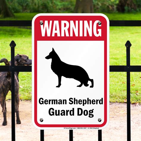 Warning German Shepherd Guard Dog Sign, SKU: K-7632-SHEPHERD