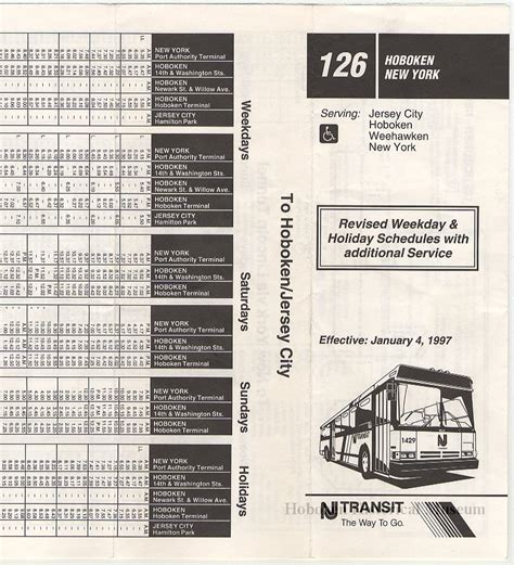 Nj Transit Bus 126 Schedule Pdf - Schedule Printable