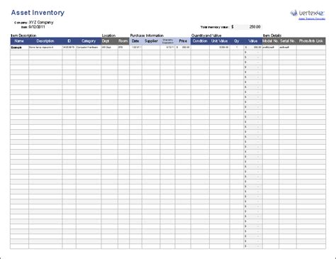 Free Asset Tracking Template for Excel by Vertex42