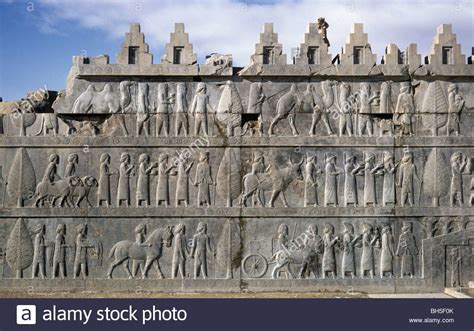 Stock Photo - East stairway of the Apadana, Sogdians with camels ...