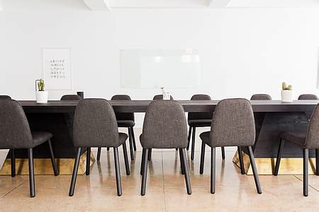 Royalty-Free photo: Rectangular white wooden dining table | PickPik