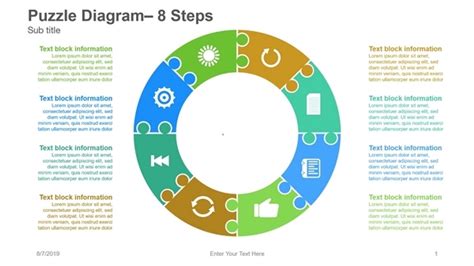 Puzzle Diagram-8 Steps Ring with icons