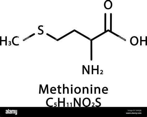 Methionine molecular structure. Methionine skeletal chemical formula ...