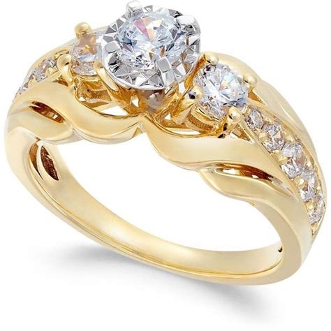 Diamond Engagement Ring (1 ct. t.w.) in 14k Gold ($4,000) liked on ...