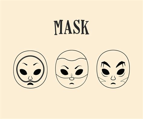 Horror characters masks Vector illustration 30192020 Vector Art at Vecteezy