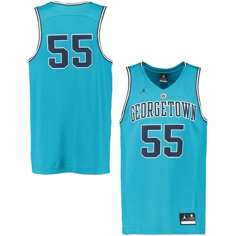 Nike #55 Georgetown Hoyas Light Blue Hyper Elite Authentic Performance Basketball Jersey