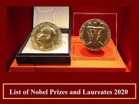 List of Nobel Prizes and Laureates 2020