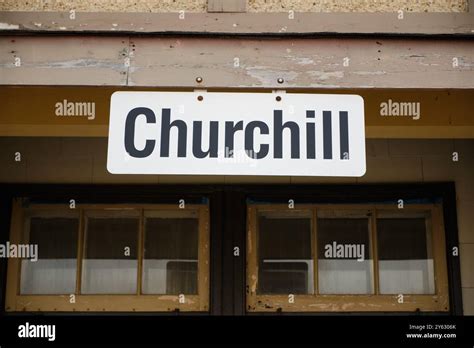 Sign of Via Rail Churchill, Manitoba Train Station, September 2024 Stock Photo - Alamy