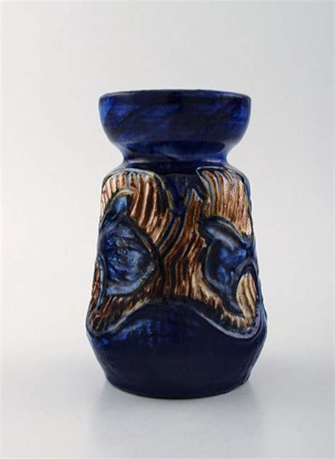 Møller and Bøgely, Denmark, Art Nouveau Pottery Vase of Glazed Ceramics, 1920s For Sale at 1stDibs