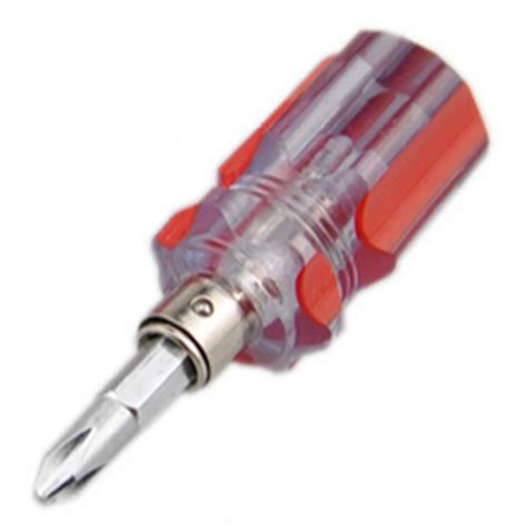 Mini Bidirectional Interchangeable Head Screwdriver Phillips & Flat Tip ...