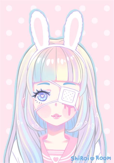 Rainbow Tears Art Print Kawaii Anime Girl Pastel Aesthetic Cute Manga Girl Gay Pride LGBT Art ...