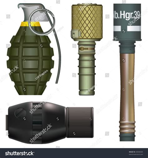 Hand Grenades World War Two Set Stock Vector (Royalty Free) 30008305 ...