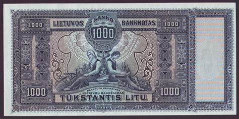 Lithuania banknotes 1000 Litu banknote of 1924|World Banknotes & Coins ...