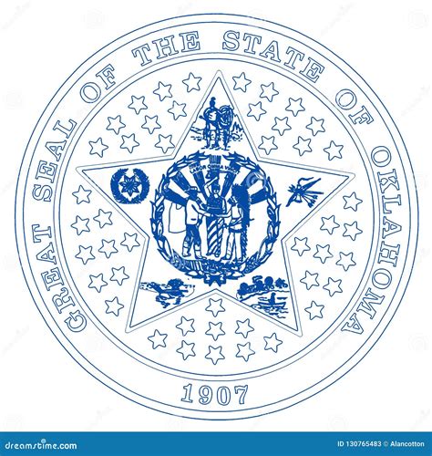 Oklahoma State Seal stock illustration. Illustration of blue - 130765483