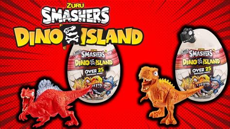 SMASHERS DINO ISLAND GIANT EGG OPENING T-REX AND SPINOSAURUS #smashers #smashersdinoisland # ...