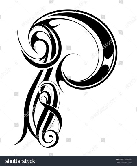 Gothic Style Capital Letter P Stock Vector Illustration 272447201 : Shutterstock