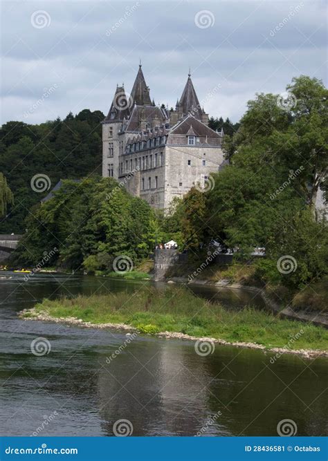 Durbuy castle stock image. Image of river, chteau, clouds - 28436581