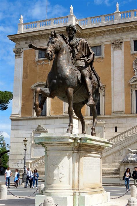 Equestrian statue of Marcus Aurelius in Rome Italy