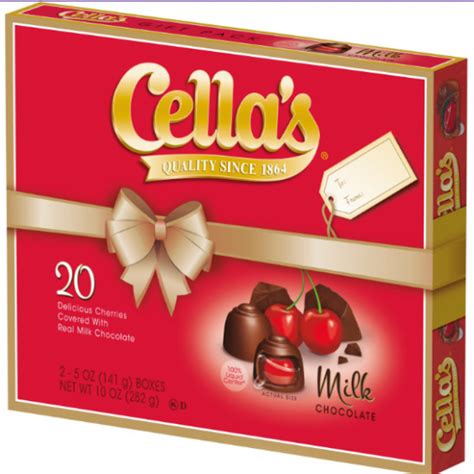 Cella's Milk Chocolate Covered Cherries Christmas Gift Box 10 oz, 20 Ct