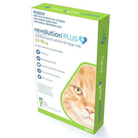 Revolution PLUS for Large Cats 11.1-22 lbs (5-10 kg) - Green 6 Doses ...