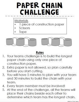 Paper Chain Challenge! A STEM and Team Building Challenge by Tic Toc Teach