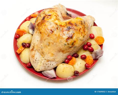 Turkey Crown with Stuffing and Vegetables Stock Photo - Image of stuffing, cusine: 17609052