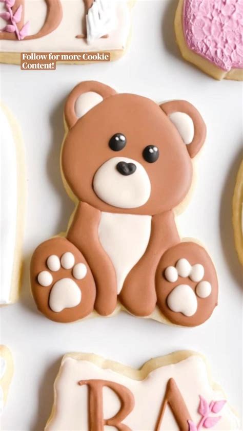 Teddy Bear Cookies | Baby Shower Cookies Decorated | Teddy Cookies ...