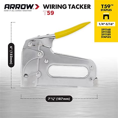 Arrow T59 Heavy Duty Staple Gun with Rear-Load Magazine for Voice and Data Cables and Wiring ...