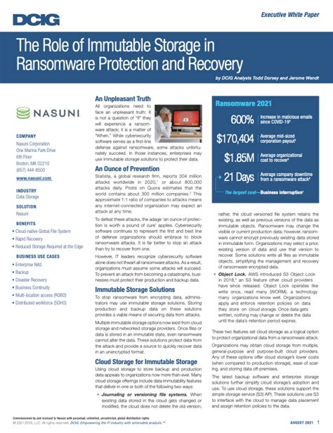 The Role of Immutable Storage in Ransomware Protection and Recovery ...