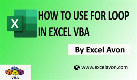 How to use for loop in Excel VBA