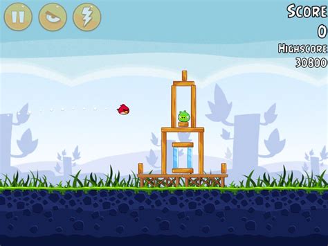 A screenshot of Angry Birds gameplay. It is also an action shot. | Angry birds slingshot, Angry ...