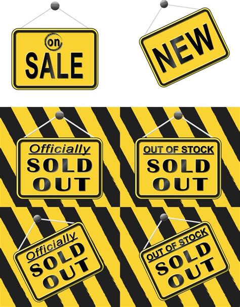 sell and sold out sign 14909802 Vector Art at Vecteezy