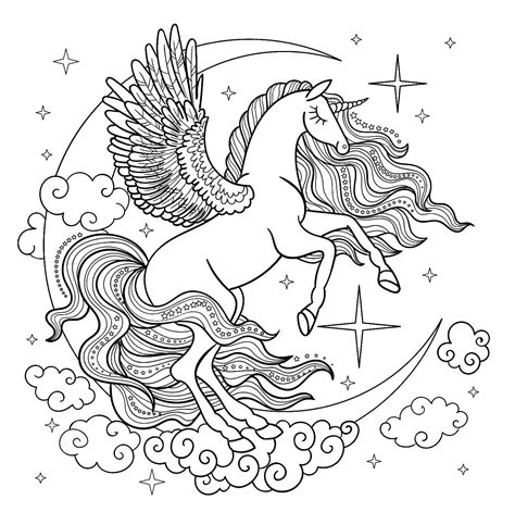 Unicorn coloring pages. Free printable Coloring pages for Kids