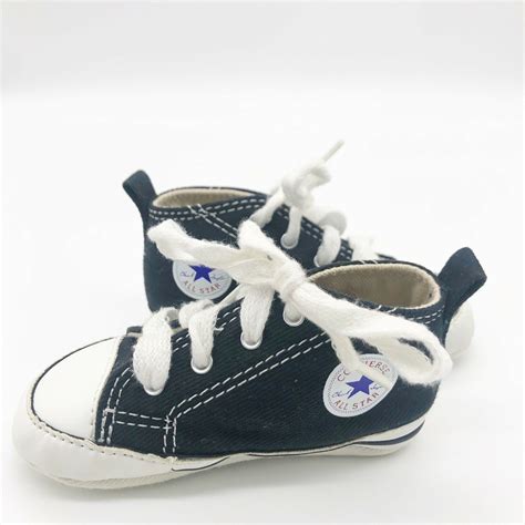 Converse Baby Crib Shoes size 3 Black Soft Bottom Cotton Shoes Unisex