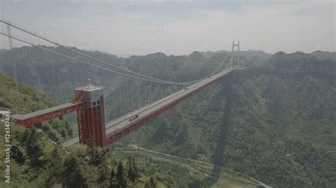 Panoramic drone shot of bridge in China Stock Video | Adobe Stock