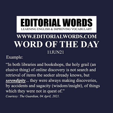 Word of the Day (serendipity)-11JUN21 - Editorial Words