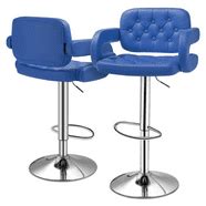 Best Master Furniture Tufted Vinyl Adjustable Height Swivel Bar Stool, Set of 2, Multiple Colors ...