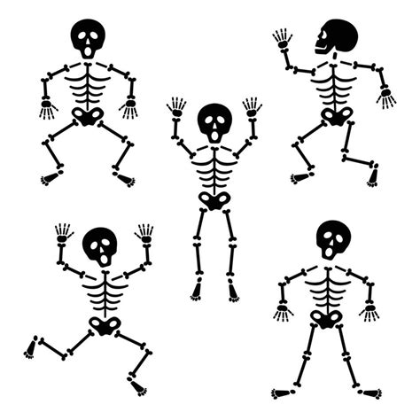 Halloween skeletons black silhouette 34235475 Vector Art at Vecteezy