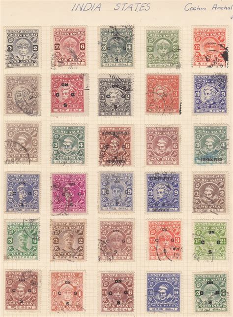 Blogart: Some interesting old stamp album pages-showing Stamps of Indian Princely States