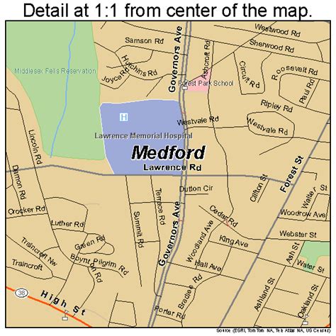 Medford Massachusetts Street Map 2539835