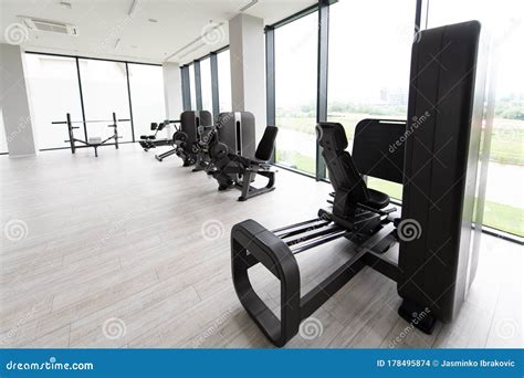 Large Modern Gym with Workout Equipment Stock Photo - Image of modern, care: 178495874